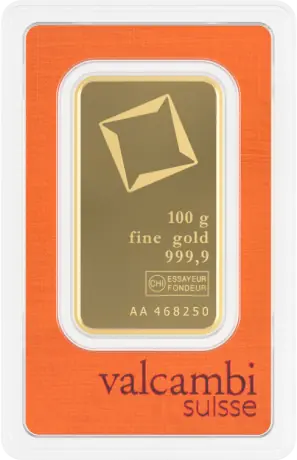 100g Gold Bar | Valcambi | Minted